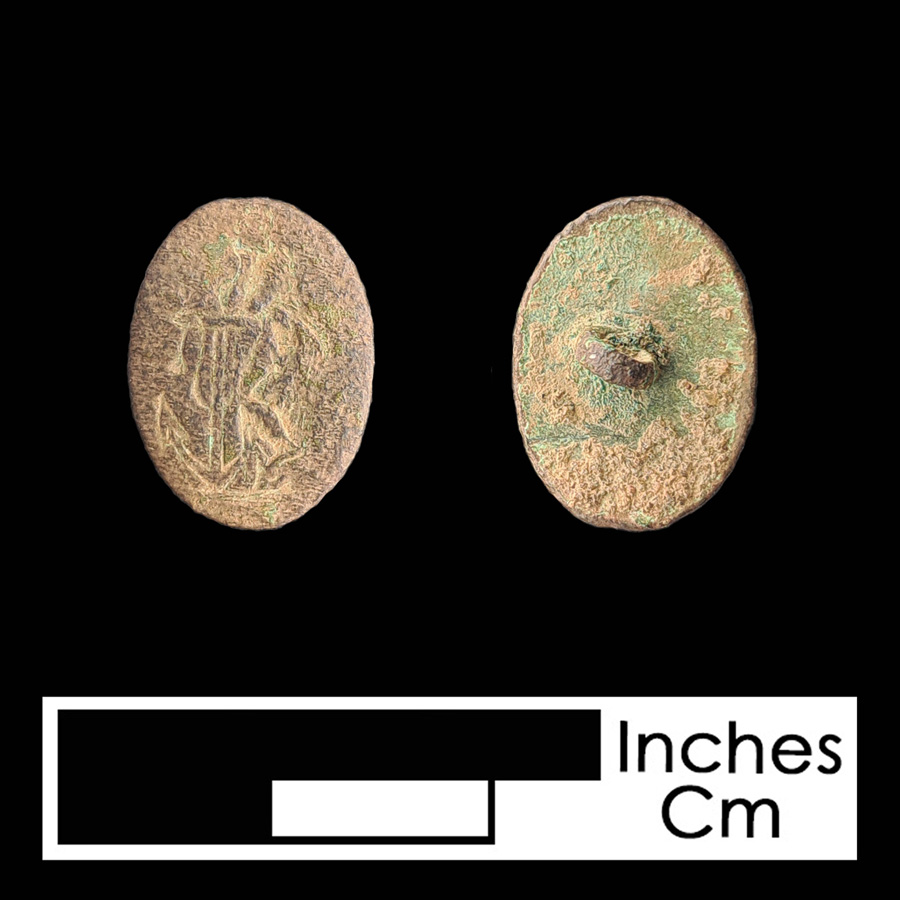 Image of copper alloy linked button.