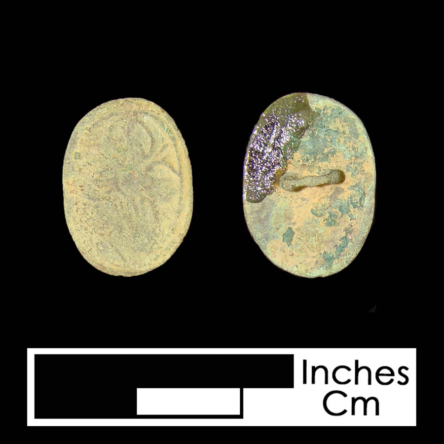 Image of copper alloy linked button.