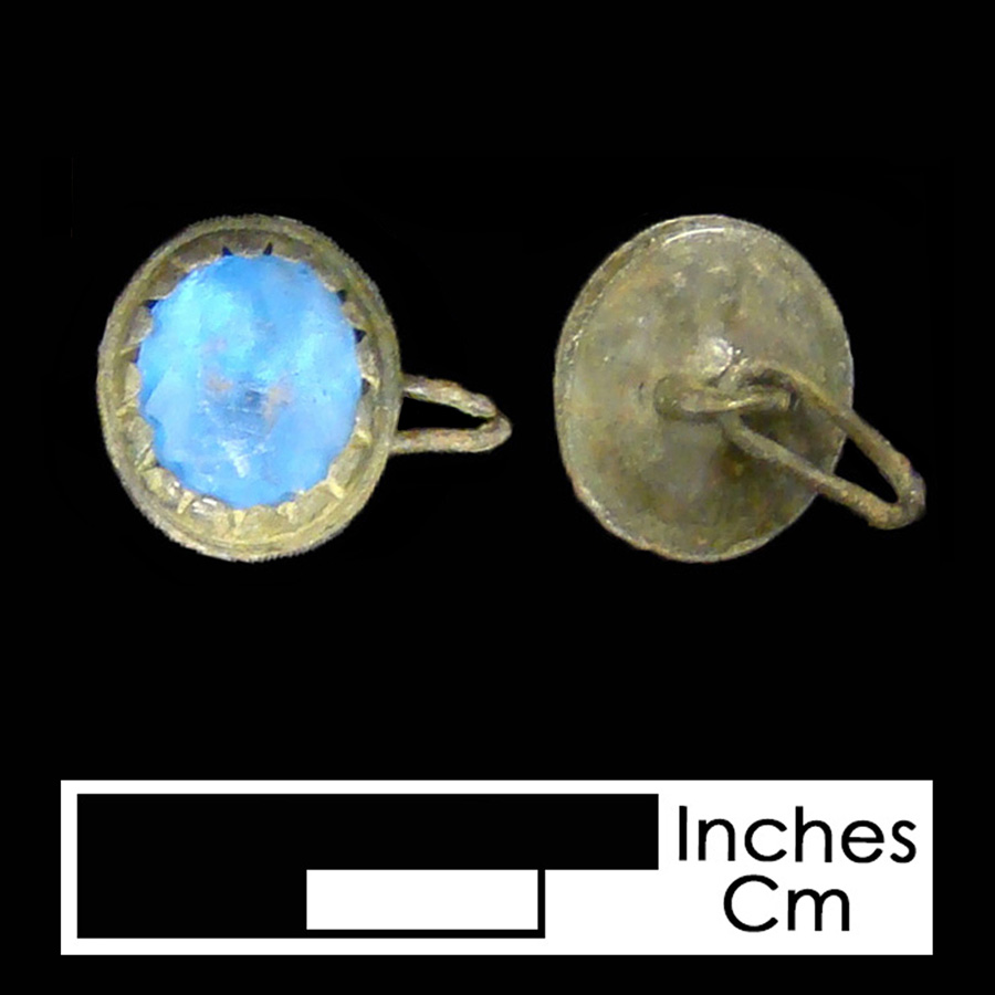 Image of copper alloy/glass linked button.