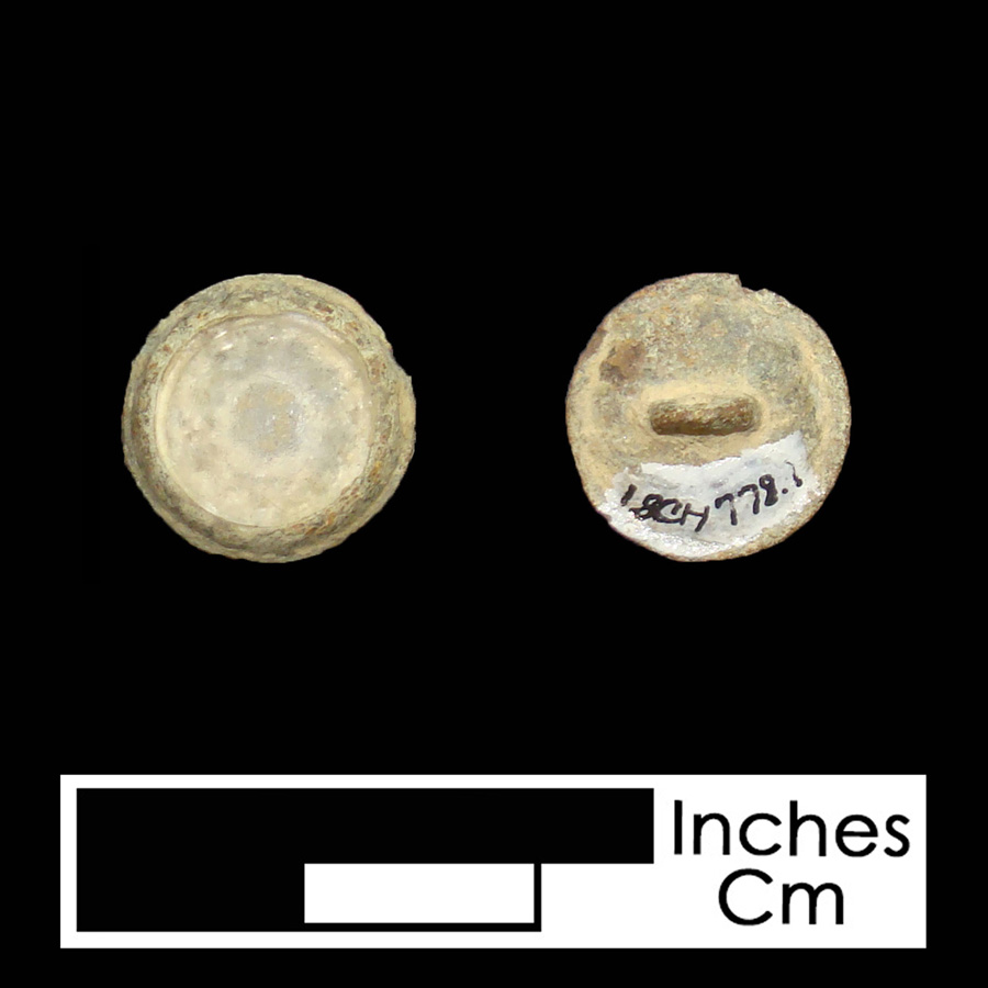 Image of copper alloy/glass linked button.