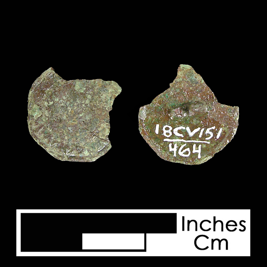 Image of copper alloy linked button.