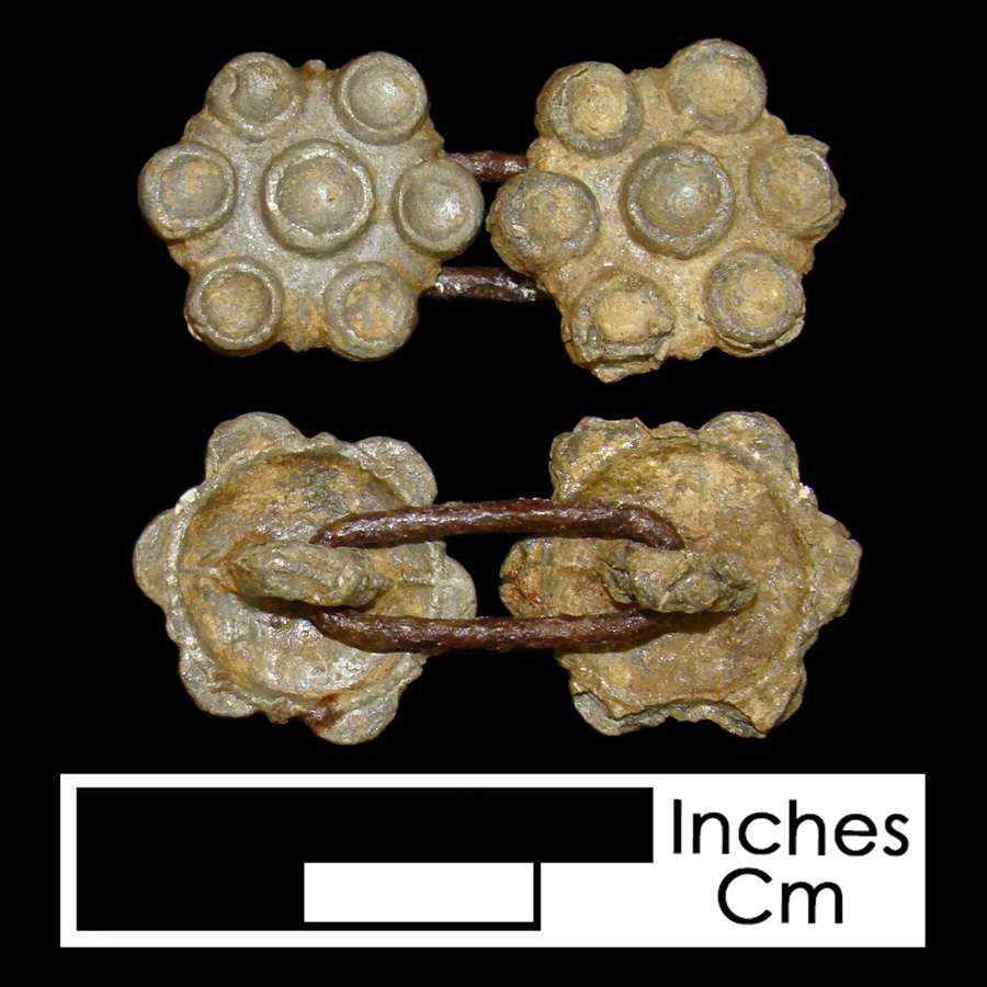 Image of pewter linked button.
