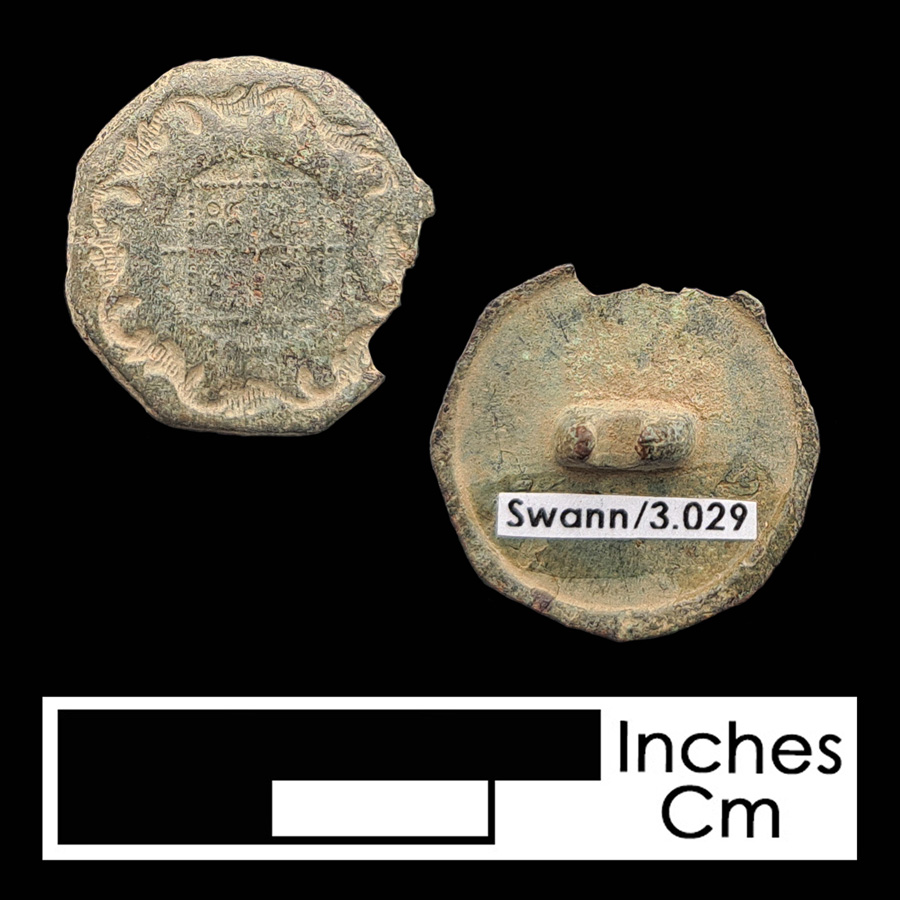 Image of copper alloy linked button.