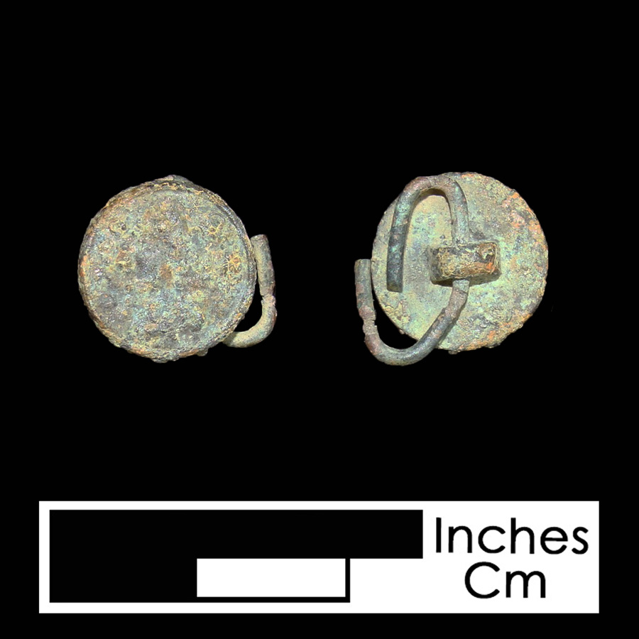 Image of copper alloy linked button.