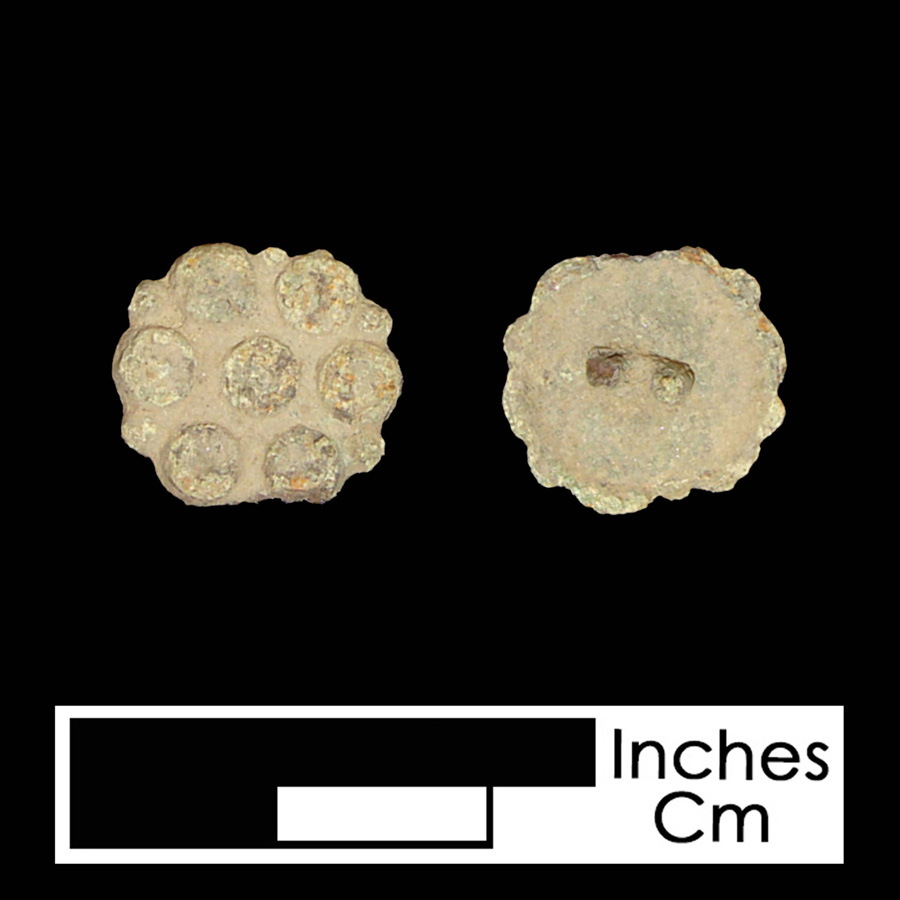 Image of copper alloy linked button.