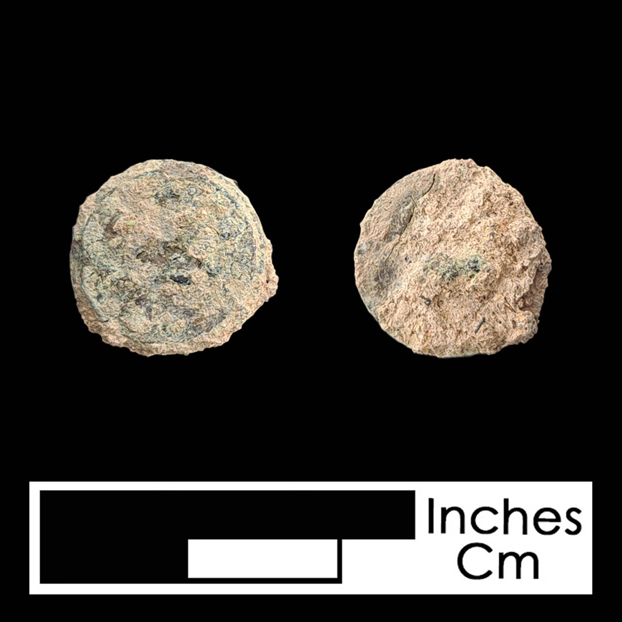 Image of copper alloy linked button.