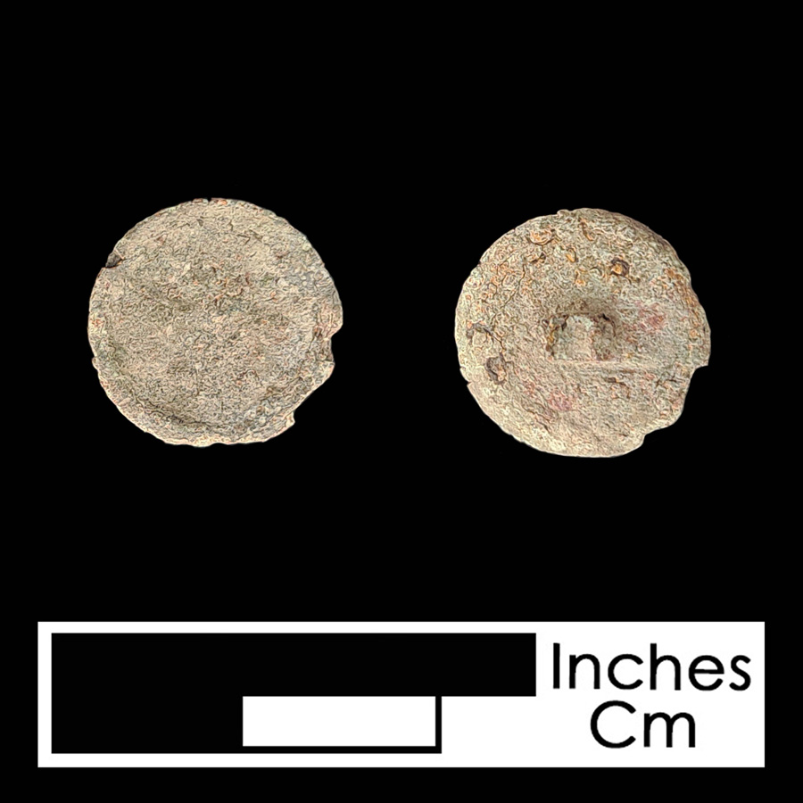 Image of copper alloy linked button.