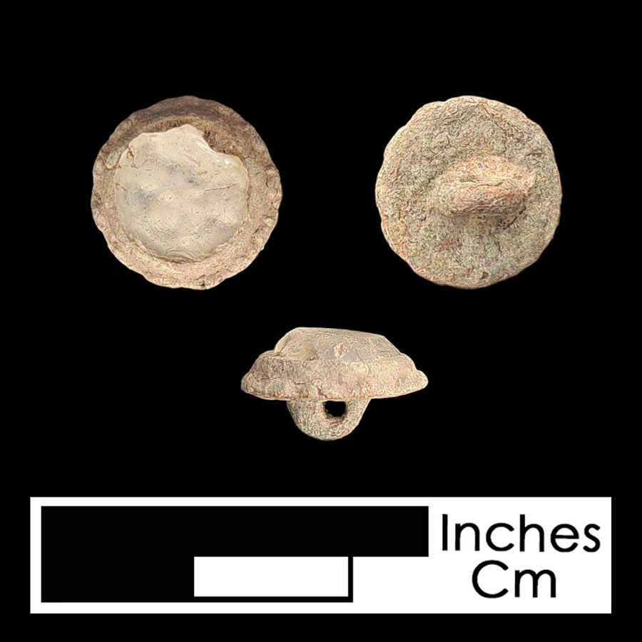 Image of copper alloy/glass linked button.