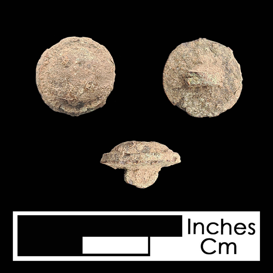 Image of copper alloy linked button.