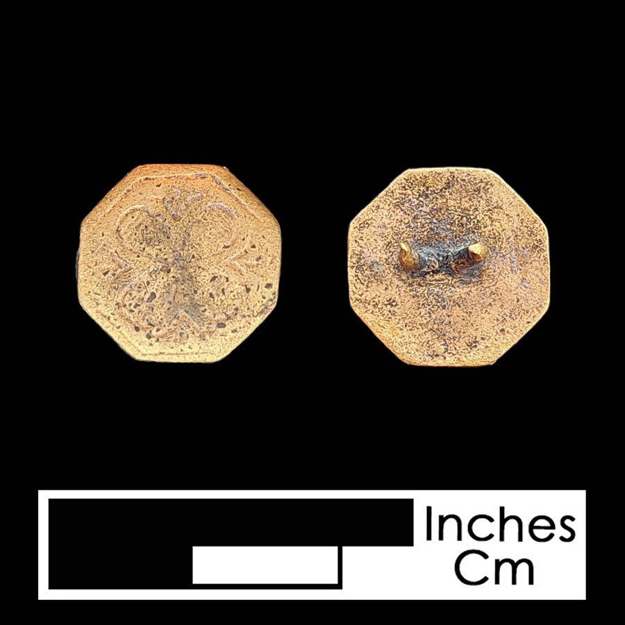 Image of copper alloy linked button.