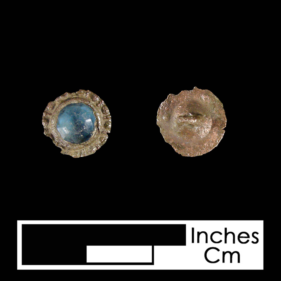 Image of copper alloy/glass linked button.
