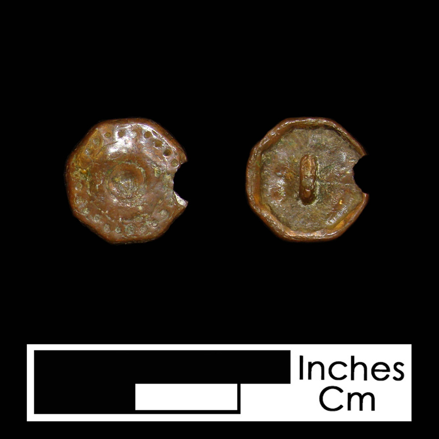 Image of copper alloy linked button.