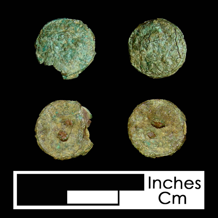 Image of copper alloy linked button.