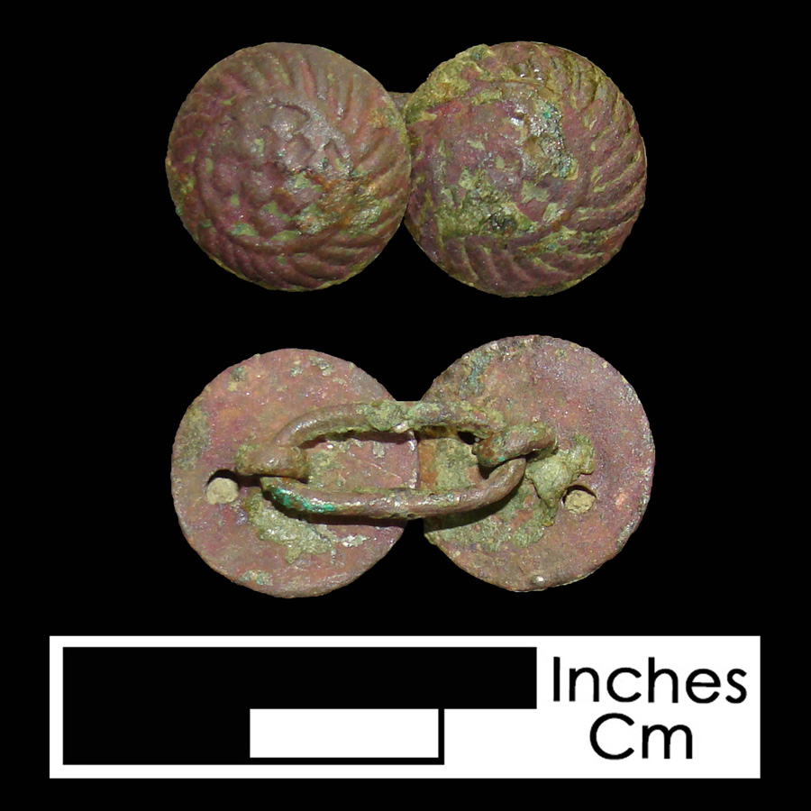 Image of copper alloy linked button.