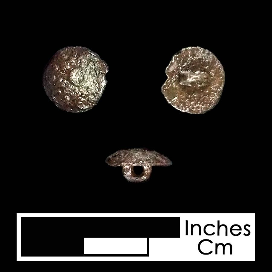 Image of copper alloy linked button.