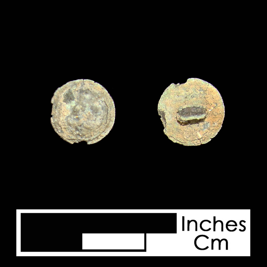 Image of copper alloy linked button.