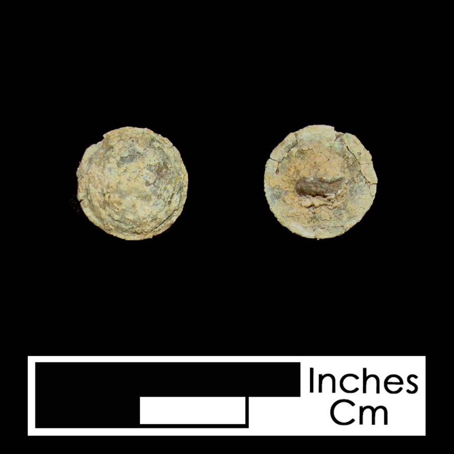 Image of copper alloy linked button.