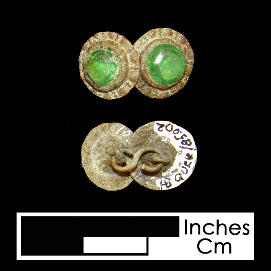 Image of copper alloy linked button.