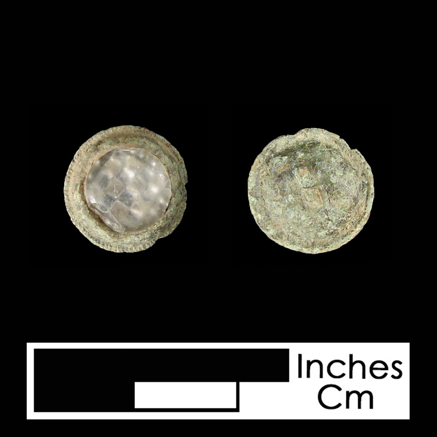 Image of copper alloy/glass linked button.