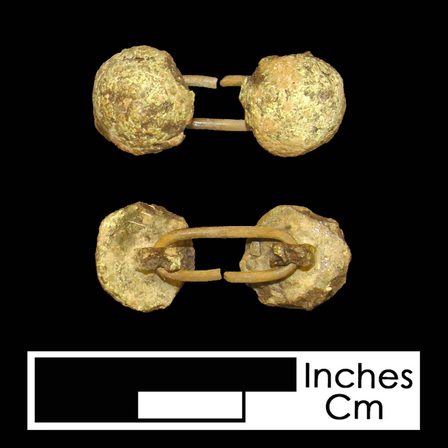 Image of copper alloy linked button.