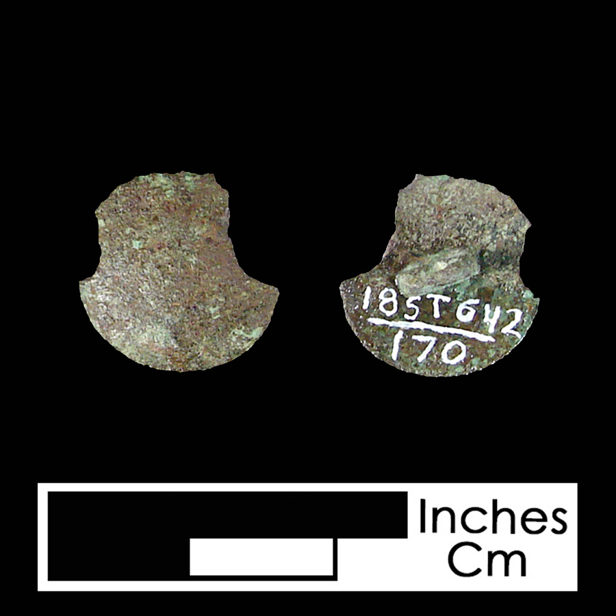 Image of copper alloy linked button.