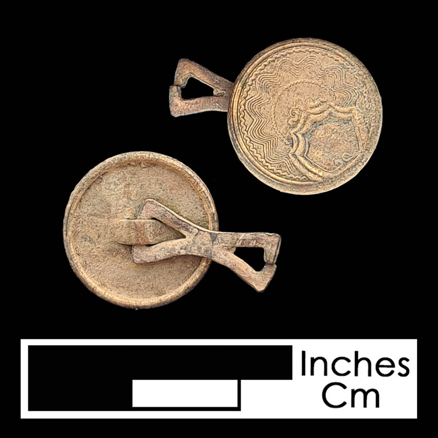 Image of copper alloy linked button.