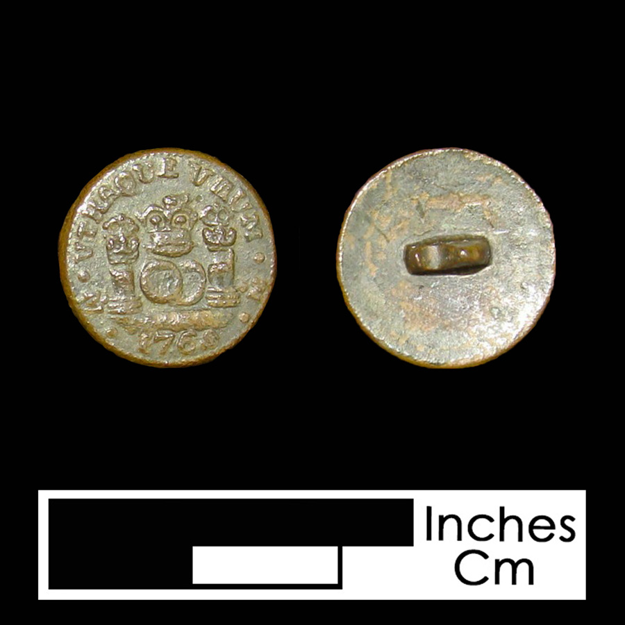 Image of copper alloy linked button.