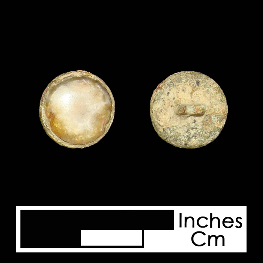 Image of copper alloy linked button.