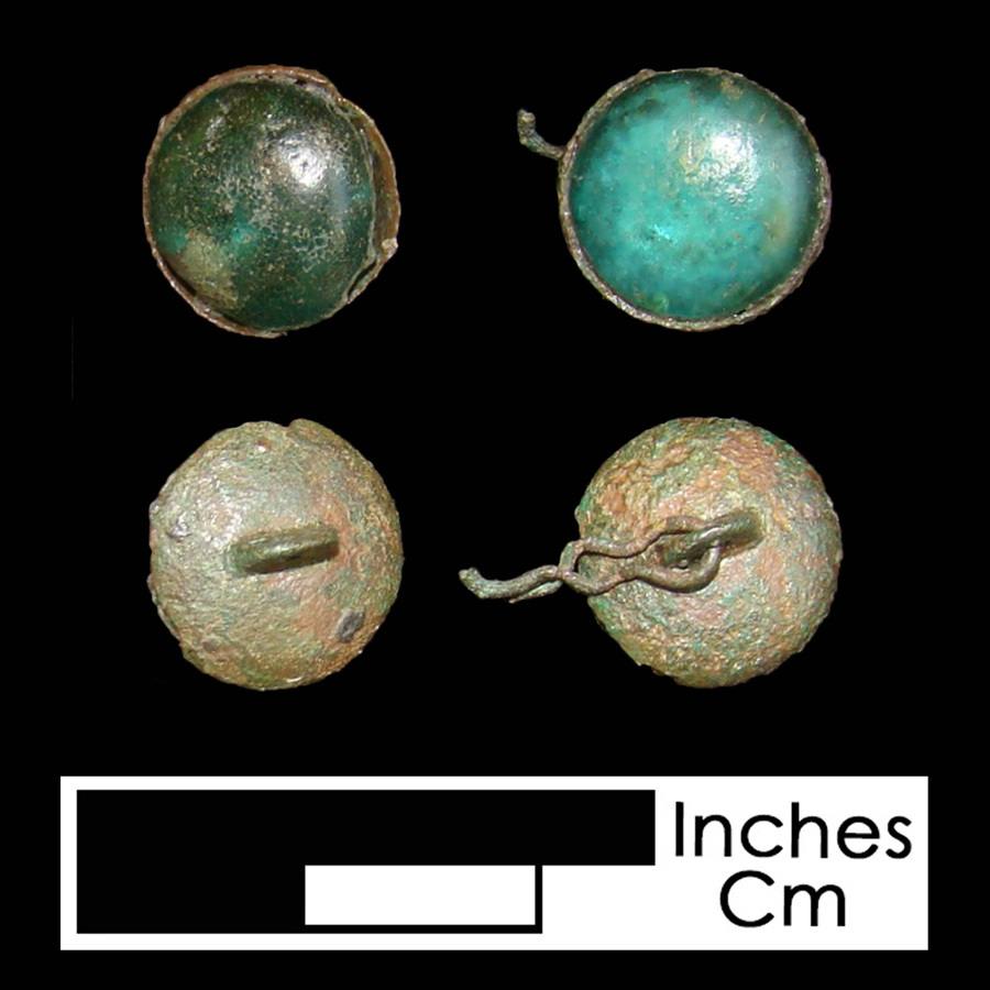 Image of copper alloy linked button.