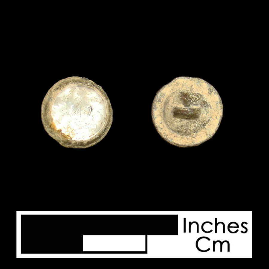 Image of copper alloy/glass linked button.
