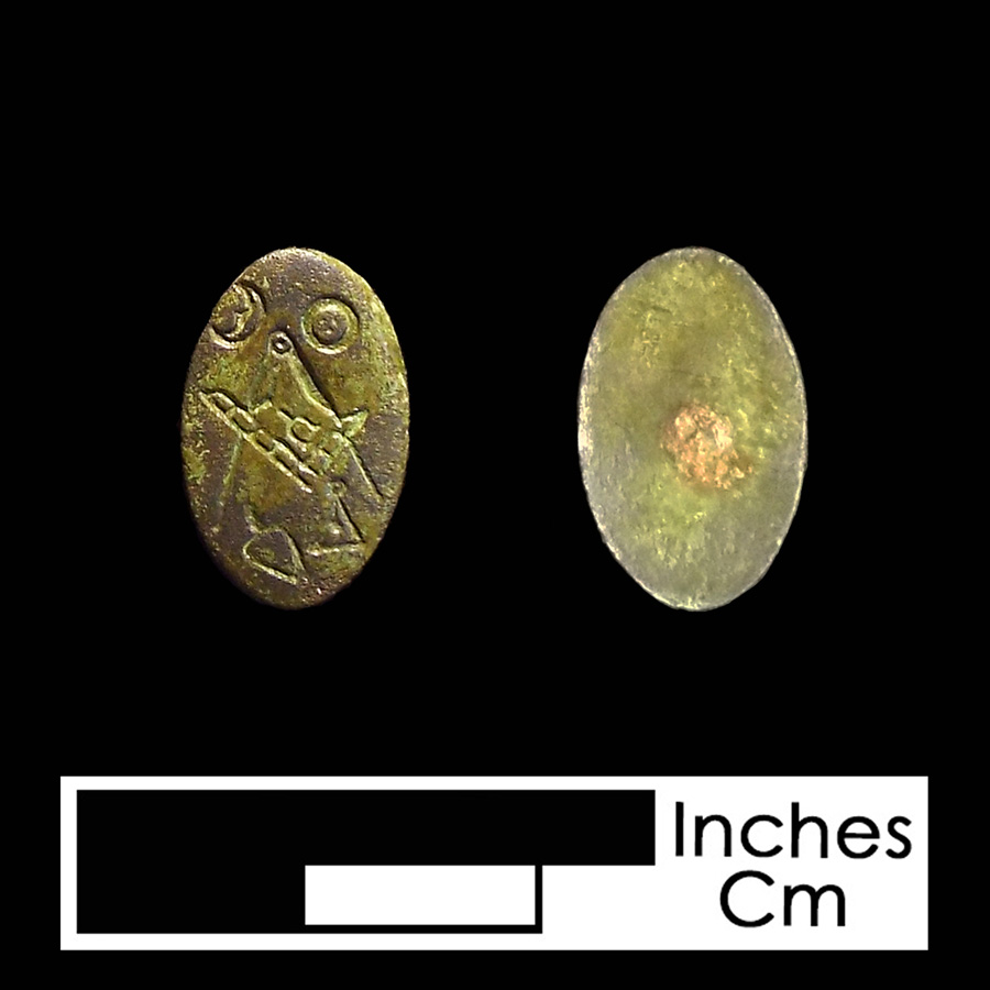 Image of copper alloy linked button.