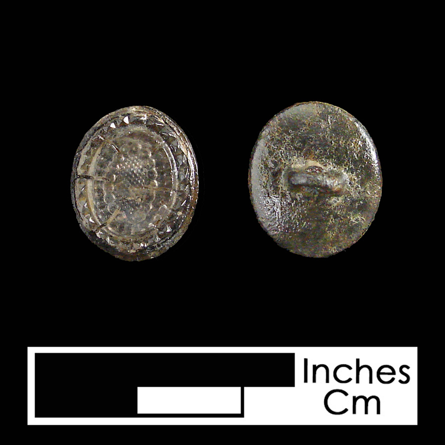 Image of pewter/glass linked button.
