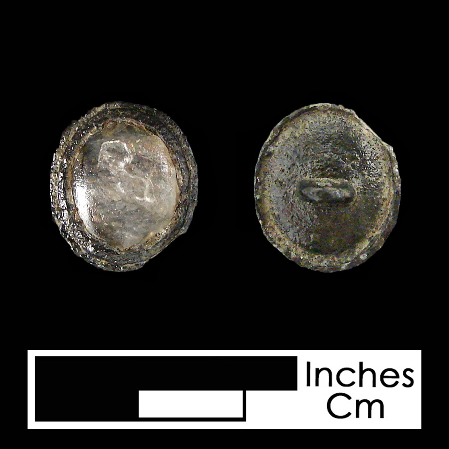Image of pewter/glass linked button.