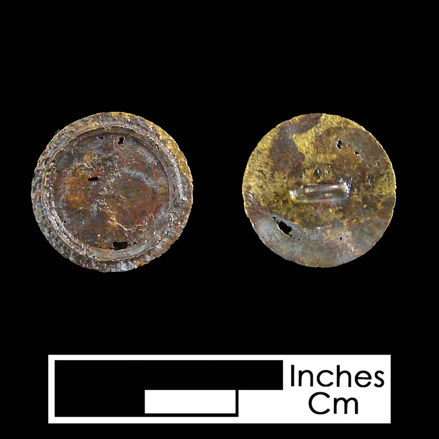 Image of copper alloy linked button.