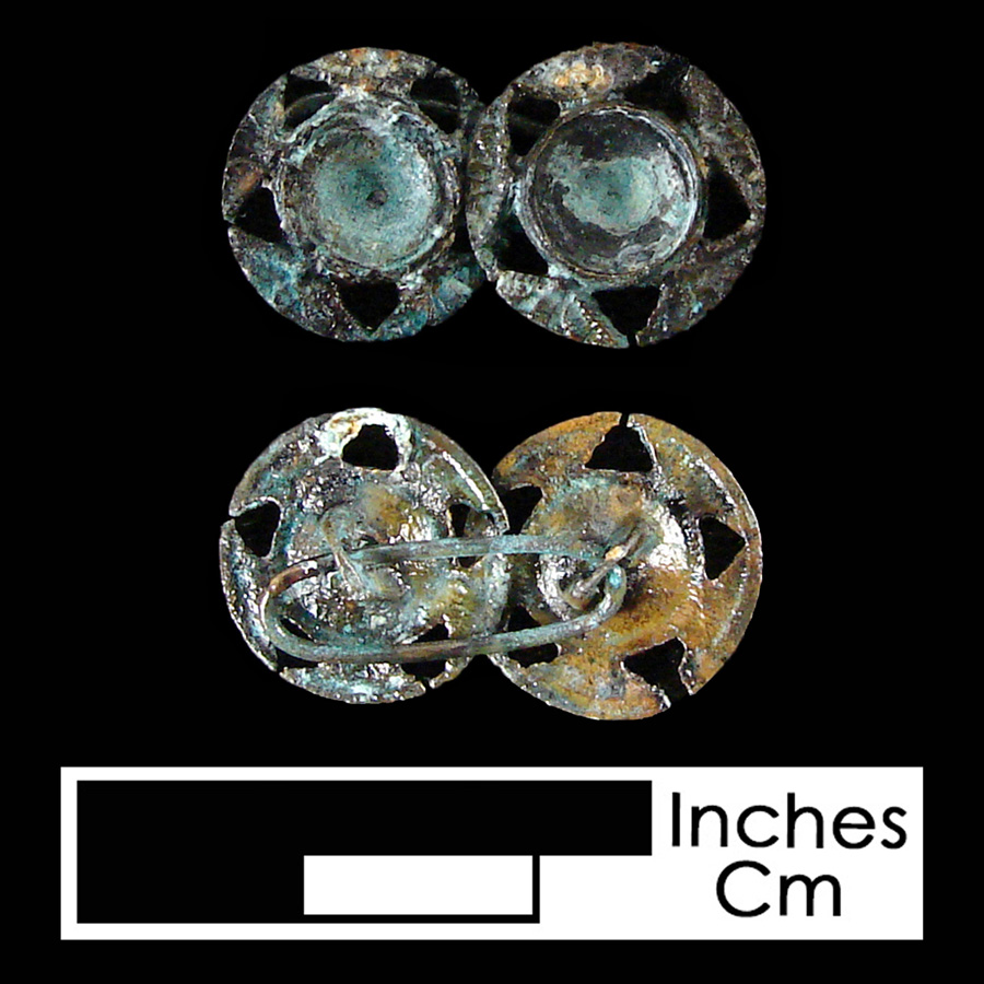 Image of copper alloy linked button.