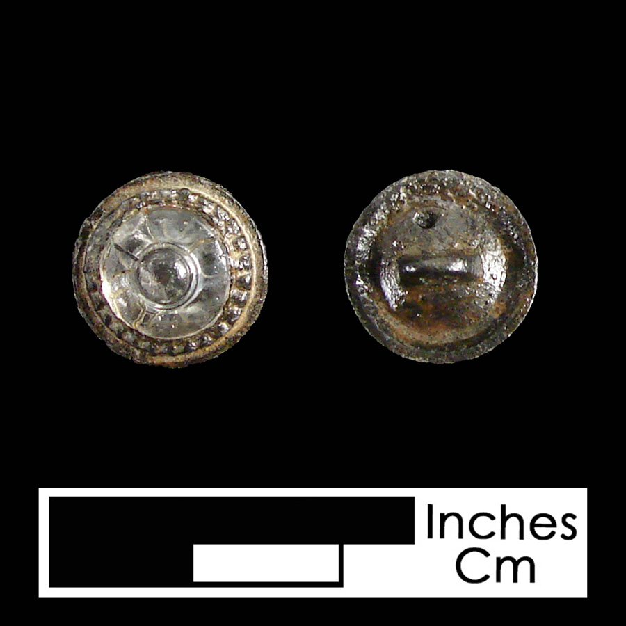Image of pewter/glass linked button.