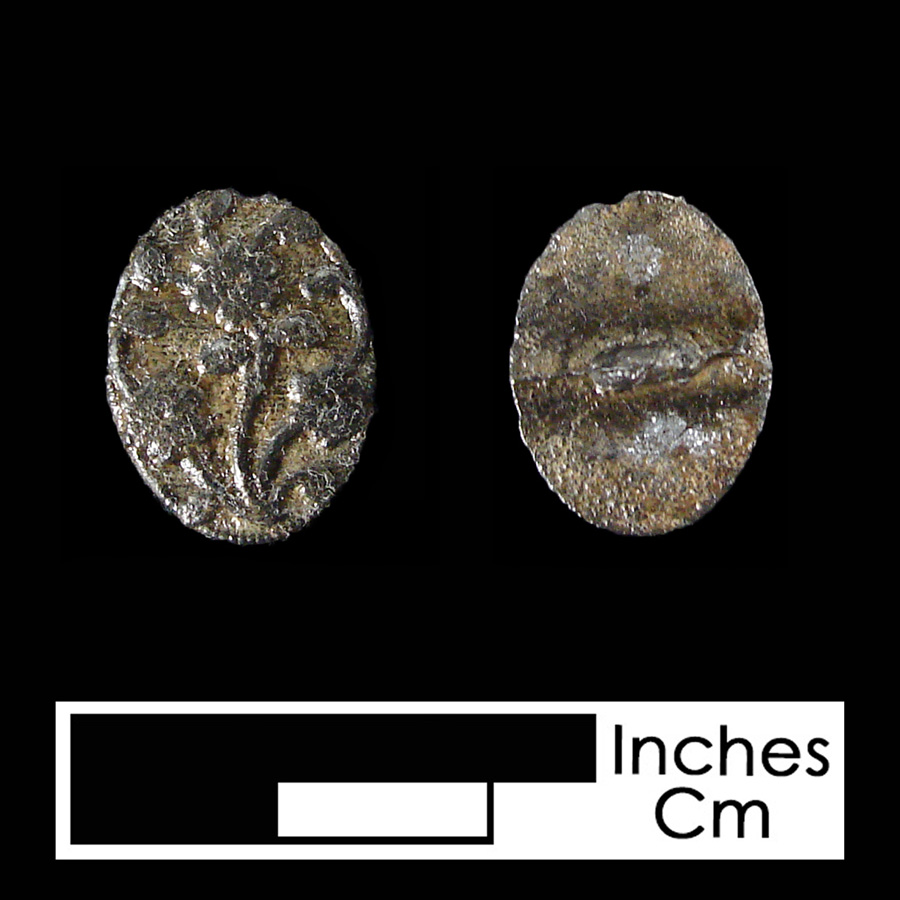 Image of pewter linked button.