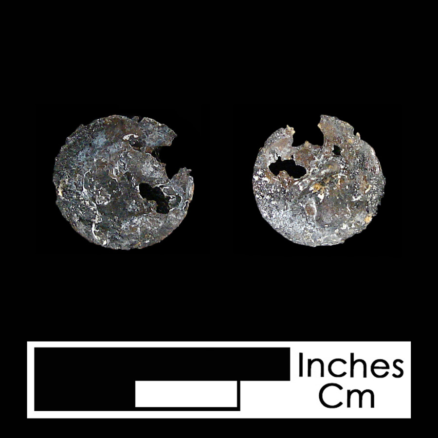 Image of copper alloy linked button.