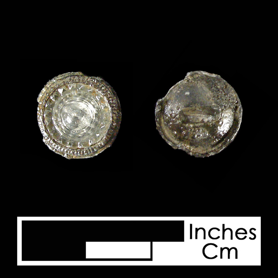 Image of pewter/glass linked button.