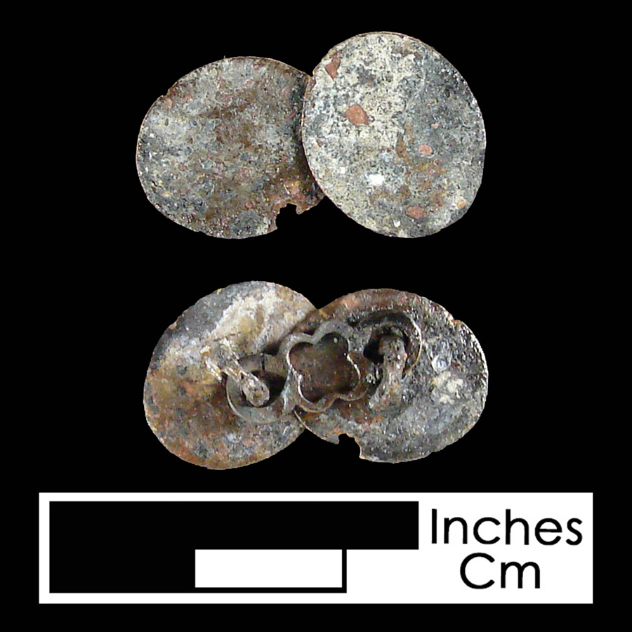 Image of copper alloy linked button.