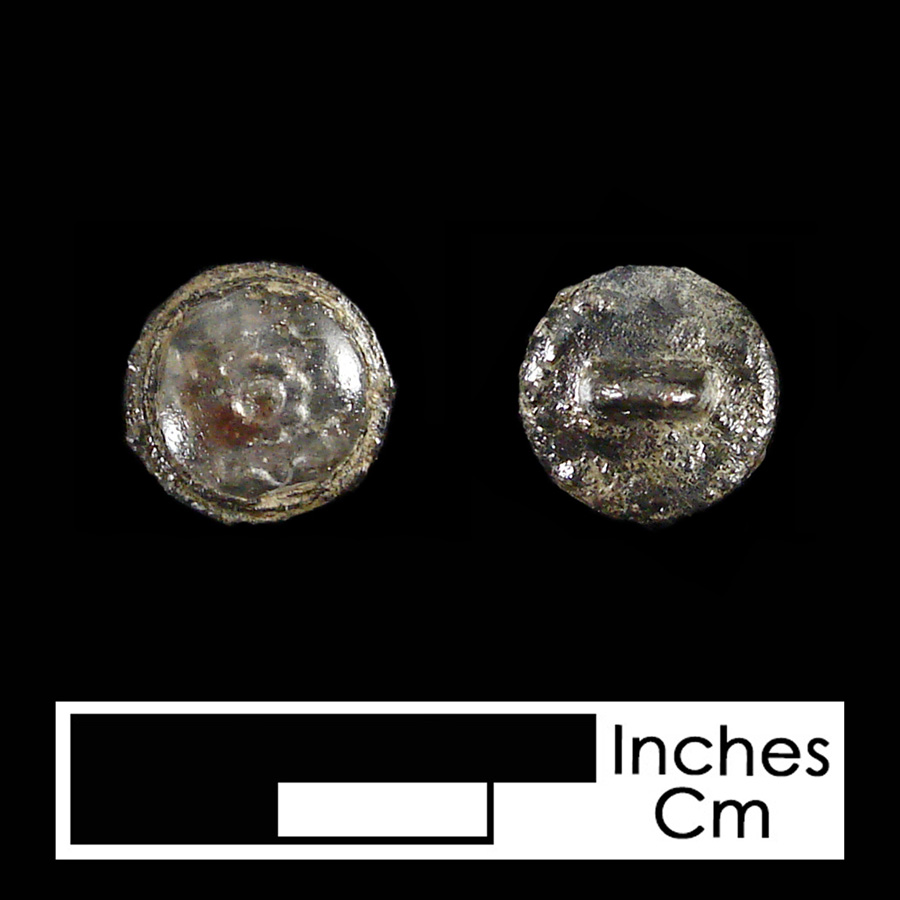 Image of pewter/glass linked button.