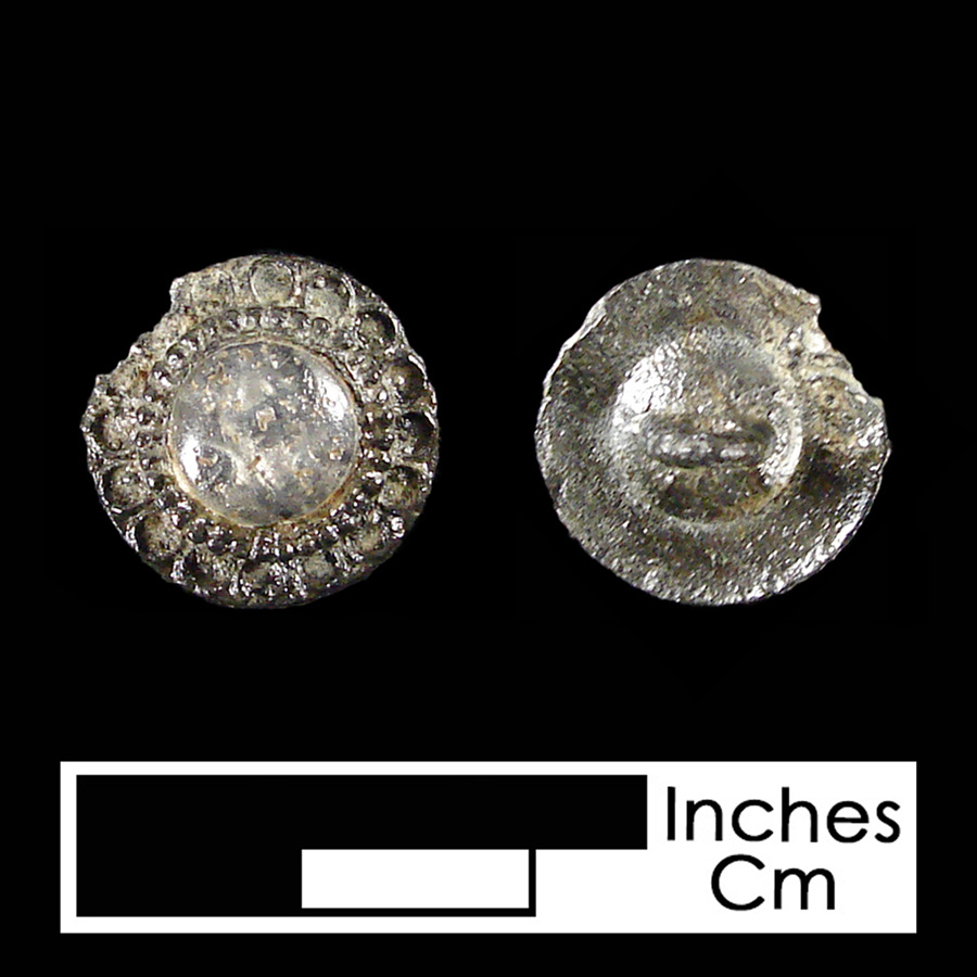 Image of pewter/glass linked button.