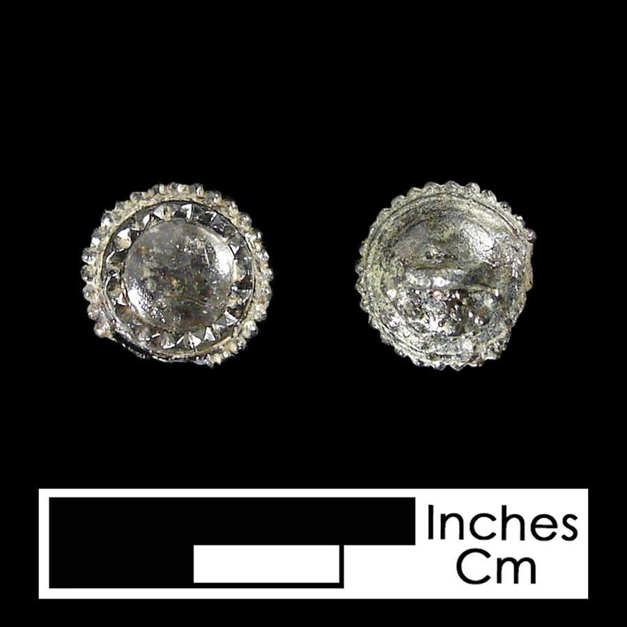 Image of pewter/glass linked button.