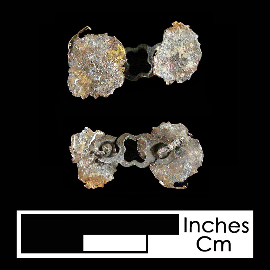 Image of copper alloy linked button.