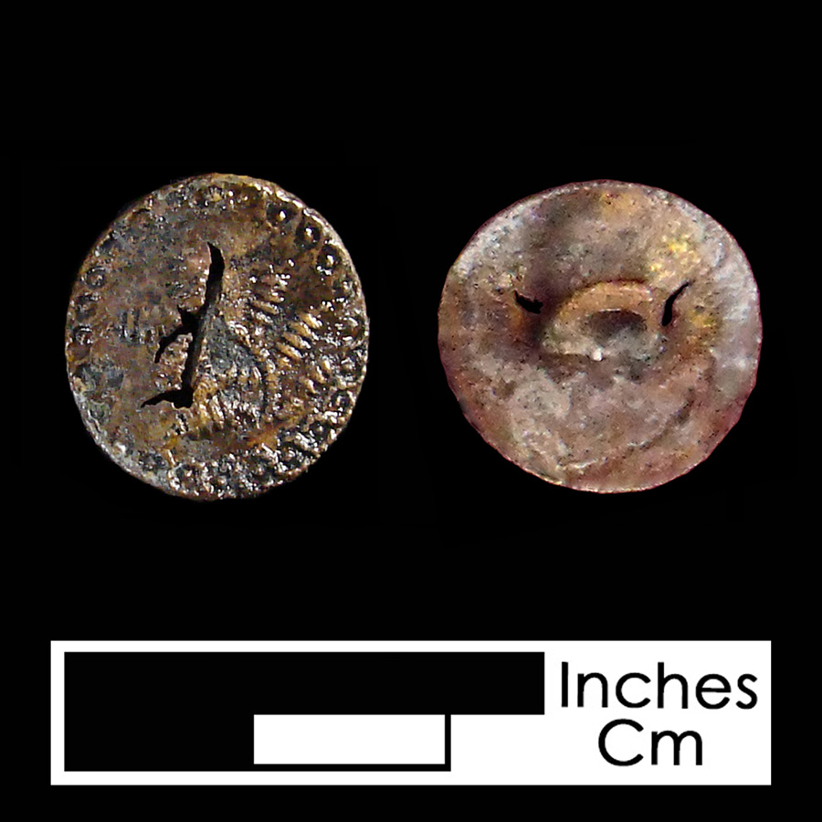 Image of copper alloy linked button.