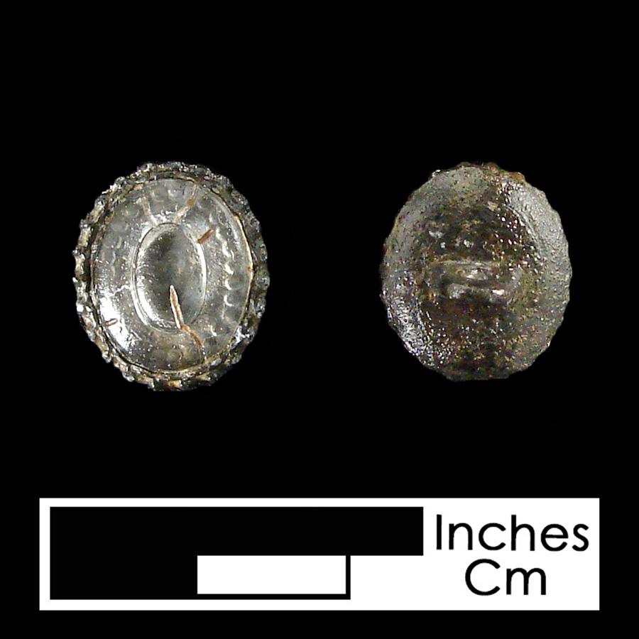 Image of pewter/glass linked button.