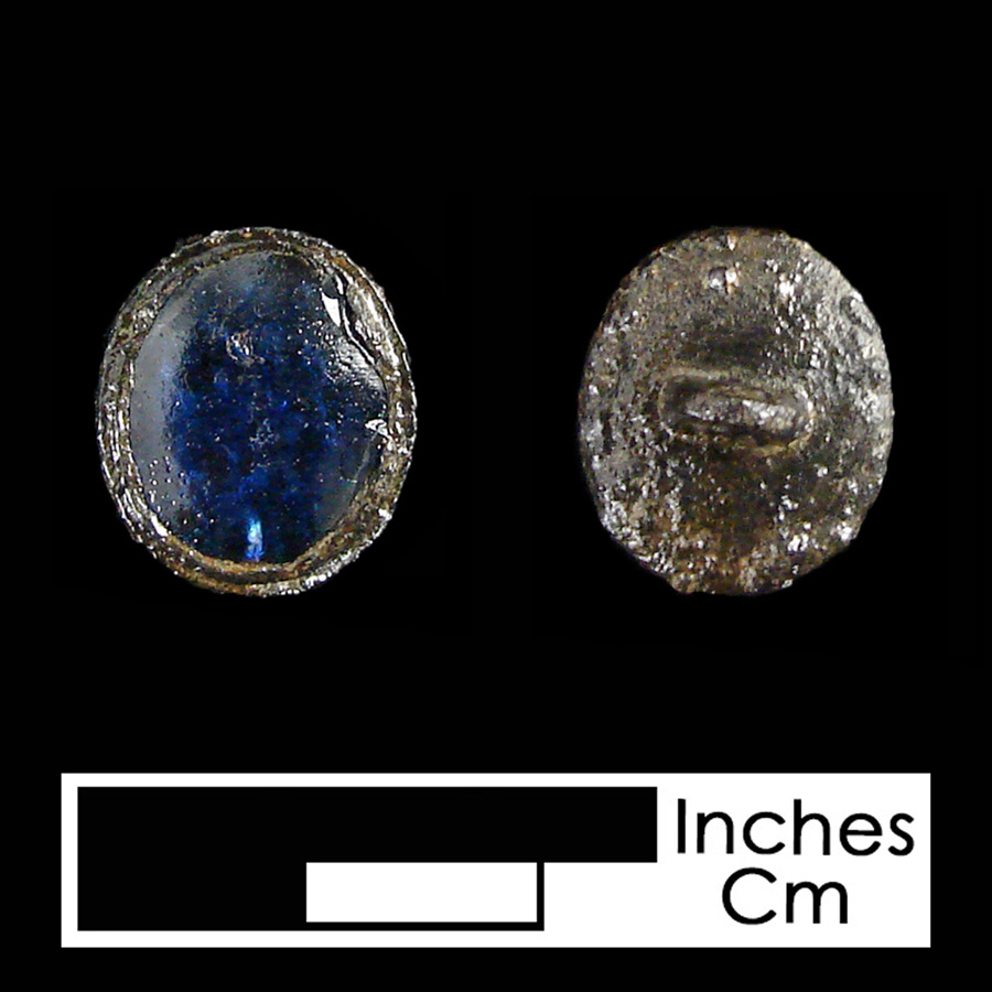 Image of pewter/glass linked button.