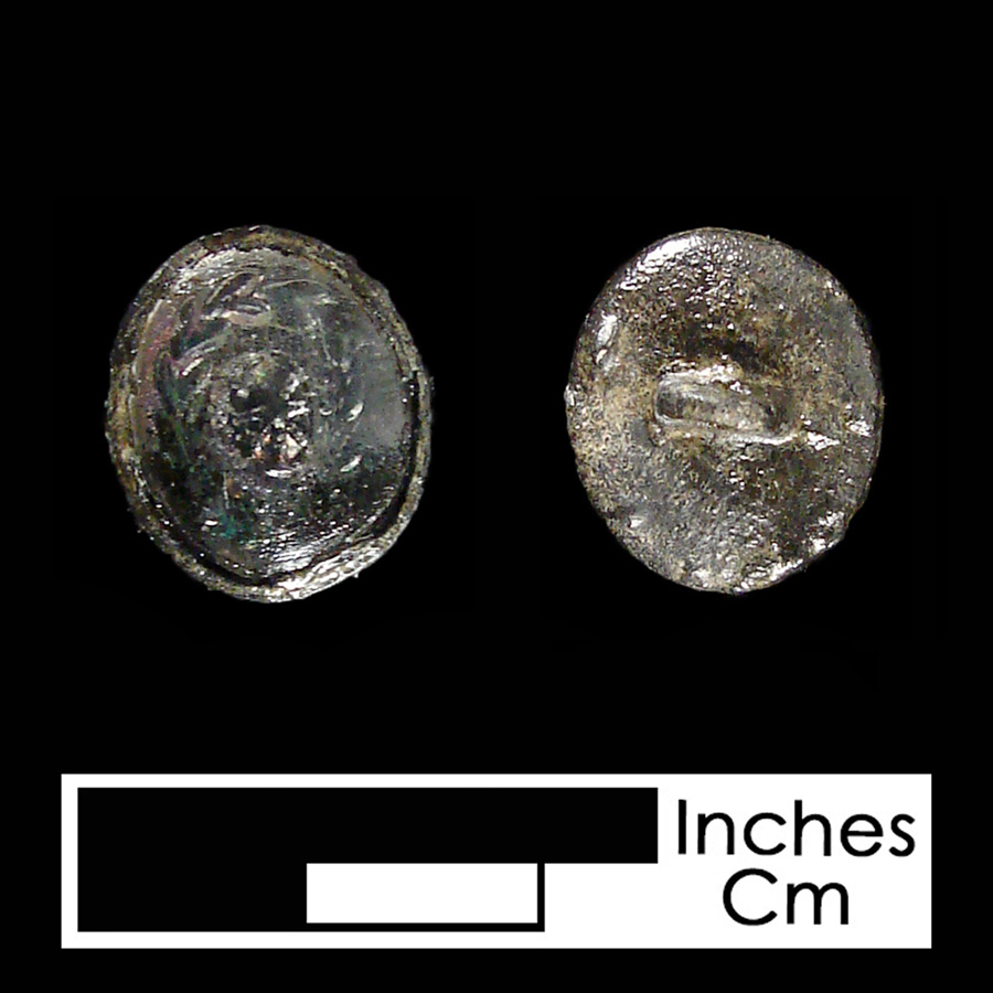 Image of pewter/glass linked button.