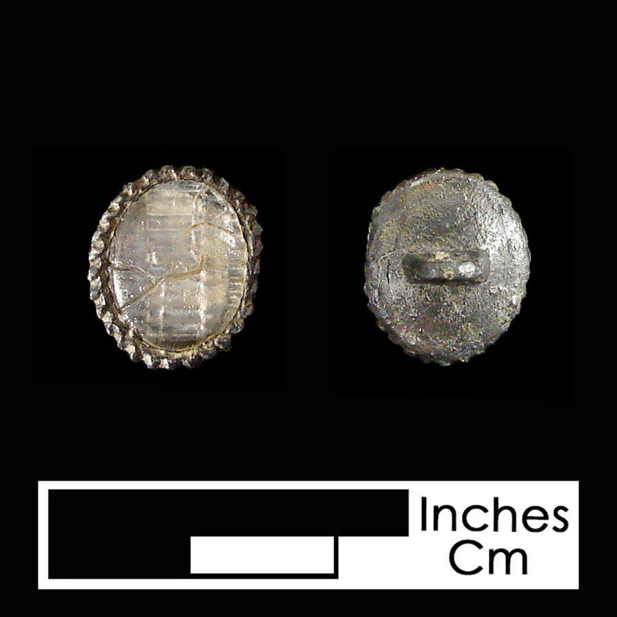 Image of pewter/glass linked button.