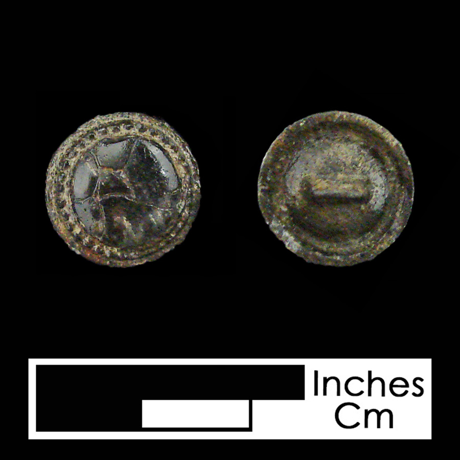 Image of pewter/glass linked button.